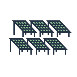 graphic depicting a field of solar panels