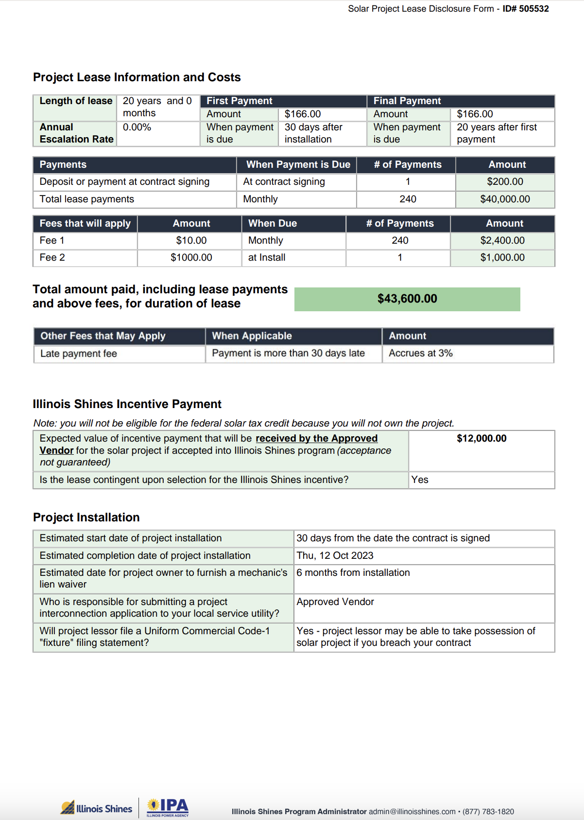 Disclosure Form Page