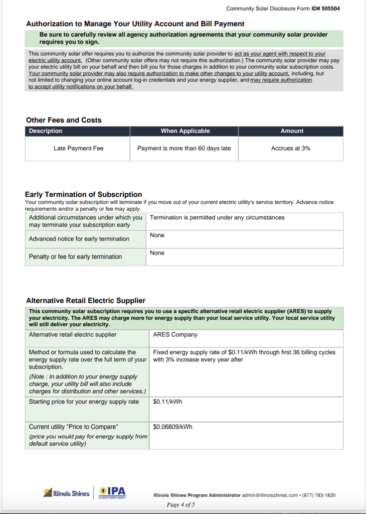 Disclosure Form Page